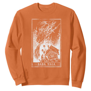 Baba Yaga House Tarot Card Sweatshirt Botanical Slavic Folklore Pagan Witchy TS10 Orange Print Your Wear