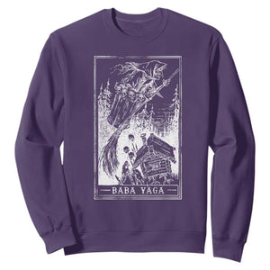 Baba Yaga House Tarot Card Sweatshirt Botanical Slavic Folklore Pagan Witchy TS10 Purple Print Your Wear