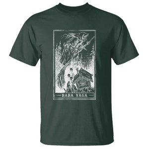 Baba Yaga House Tarot Card T Shirt Botanical Slavic Folklore Pagan Witchy TS10 Dark Forest Green Print Your Wear