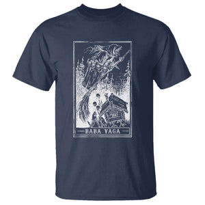 Baba Yaga House Tarot Card T Shirt Botanical Slavic Folklore Pagan Witchy TS10 Navy Print Your Wear