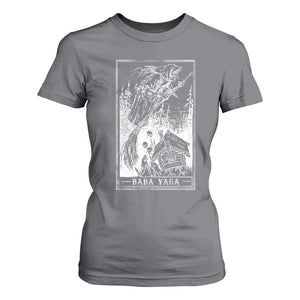Baba Yaga House Tarot Card T Shirt For Women Botanical Slavic Folklore Pagan Witchy TS10 Charcoal Print Your Wear