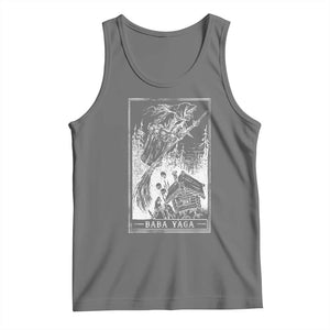 Baba Yaga House Tarot Card Tank Top Botanical Slavic Folklore Pagan Witchy TS10 Black Heather Print Your Wear
