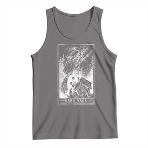 Baba Yaga House Tarot Card Tank Top Botanical Slavic Folklore Pagan Witchy TS10 Deep Heather Print Your Wear