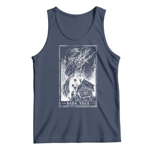 Baba Yaga House Tarot Card Tank Top Botanical Slavic Folklore Pagan Witchy TS10 Navy Print Your Wear