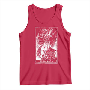 Baba Yaga House Tarot Card Tank Top Botanical Slavic Folklore Pagan Witchy TS10 Red Print Your Wear