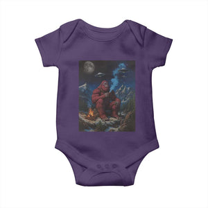 Funny Smoking Bigfoot Baby Onesie Vintage Cigarette Sasquatch UFO Cryptid Meme TS10 Purple Print Your Wear