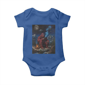 Funny Smoking Bigfoot Baby Onesie Vintage Cigarette Sasquatch UFO Cryptid Meme TS10 Royal Blue Print Your Wear