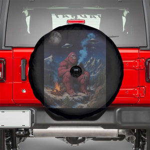 Funny Smoking Bigfoot Spare Tire Cover Vintage Cigarette Sasquatch UFO Cryptid Meme TS10 Black Print Your Wear