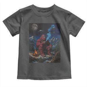 Funny Smoking Bigfoot Toddler T Shirt Vintage Cigarette Sasquatch UFO Cryptid Meme TS10 Dark Heather Print Your Wear