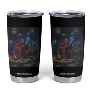 Funny Smoking Bigfoot Tumbler Cup Vintage Cigarette Sasquatch UFO Cryptid Meme TS10 Black Print Your Wear