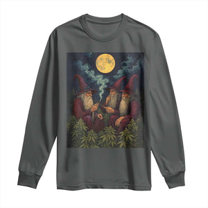 Wizard 420 Smoking Marijuana Long Sleeve Shirt Funny Stoner Weed Lover Meme TS10 Dark Heather Print Your Wear
