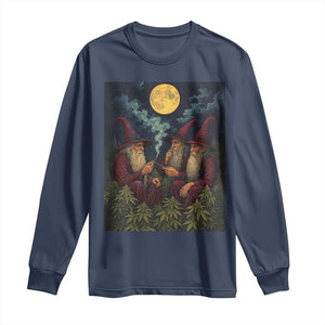 Wizard 420 Smoking Marijuana Long Sleeve Shirt Funny Stoner Weed Lover Meme TS10 Navy Print Your Wear