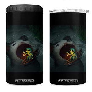 Funny Alien Cat Meme 4 in 1 Can Cooler Tumbler Weird Silly TS10 One Size: 16 oz Black Print Your Wear
