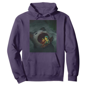 Funny Alien Cat Meme Hoodie Weird Silly TS10 Purple Print Your Wear