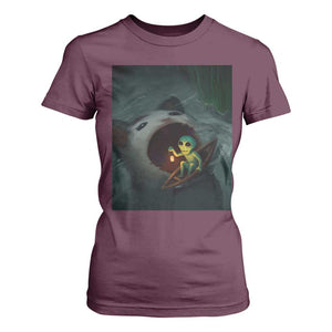 Funny Alien Cat Meme T Shirt For Women Weird Silly TS10 Maroon Print Your Wear