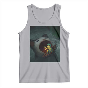 Funny Alien Cat Meme Tank Top Weird Silly TS10 Athletic Heather Print Your Wear