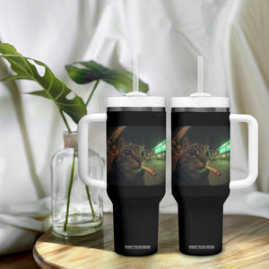 Funny Smoking Cat Tumbler With Handle Retro 90s Grunge Cat Selfie Streetwear Meme TS10 Print Your Wear