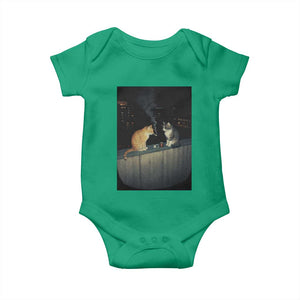 Funny Smoking Cat Baby Onesie Retro 90s Grunge Kitty Streetwear Meme TS10 Irish Green Print Your Wear