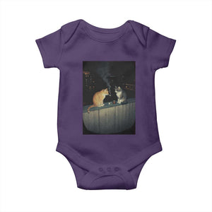 Funny Smoking Cat Baby Onesie Retro 90s Grunge Kitty Streetwear Meme TS10 Purple Print Your Wear
