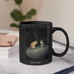 Funny Smoking Cat Coffee Mug Retro 90s Grunge Kitty Streetwear Meme TS10 Print Your Wear