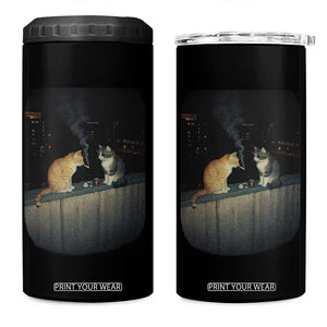 Funny Smoking Cat 4 in 1 Can Cooler Tumbler Retro 90s Grunge Kitty Streetwear Meme TS10 One Size: 16 oz Black Print Your Wear