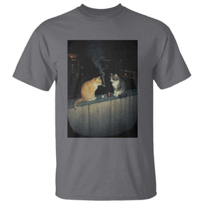 Funny Smoking Cat T Shirt Retro 90s Grunge Kitty Streetwear Meme TS10 Charcoal Print Your Wear