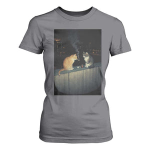 Funny Smoking Cat T Shirt For Women Retro 90s Grunge Kitty Streetwear Meme TS10 Charcoal Print Your Wear