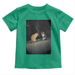 Funny Smoking Cat Toddler T Shirt Retro 90s Grunge Kitty Streetwear Meme TS10 Irish Green Print Your Wear