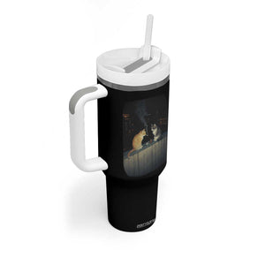 Funny Smoking Cat Tumbler With Handle Retro 90s Grunge Kitty Streetwear Meme TS10 Print Your Wear