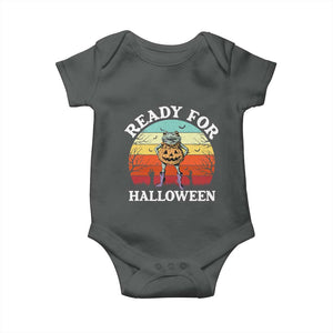 Funny Halloween Frog Baby Onesie Retro Spooky Season Funny Frogs Costume TS10 Dark Heather Print Your Wear
