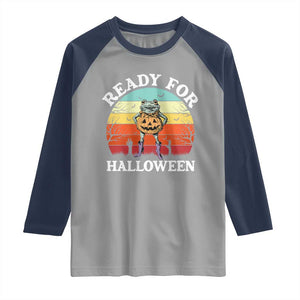 Funny Halloween Frog Raglan Shirt Retro Spooky Season Funny Frogs Costume TS10 Sport Gray Navy Print Your Wear