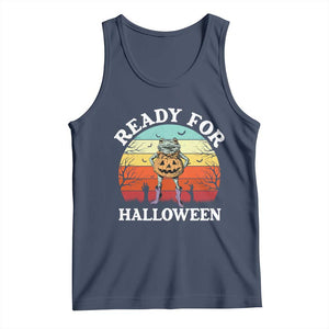 Funny Halloween Frog Tank Top Retro Spooky Season Funny Frogs Costume TS10 Navy Print Your Wear