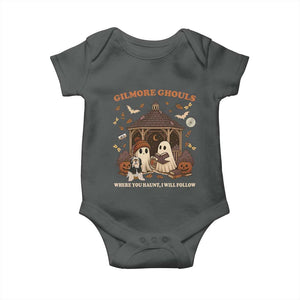 Gilmore Ghouls Halloween Baby Onesie Retro Book Lover Cute Ghost Fall Pumpkin TS10 Dark Heather Print Your Wear