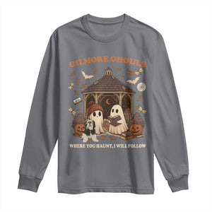 Gilmore Ghouls Halloween Long Sleeve Shirt Retro Book Lover Cute Ghost Fall Pumpkin TS10 Charcoal Print Your Wear