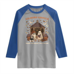 Gilmore Ghouls Halloween Raglan Shirt Retro Book Lover Cute Ghost Fall Pumpkin TS10 Sport Gray Royal Print Your Wear