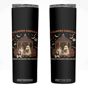 Gilmore Ghouls Halloween Skinny Tumbler Retro Book Lover Cute Ghost Fall Pumpkin TS10 Black Print Your Wear