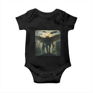 Mothman Aliens Baby Onesie Funny Cryptid Alien UFO TS10 Black Print Your Wear