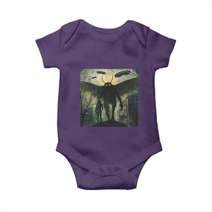 Mothman Aliens Baby Onesie Funny Cryptid Alien UFO TS10 Purple Print Your Wear