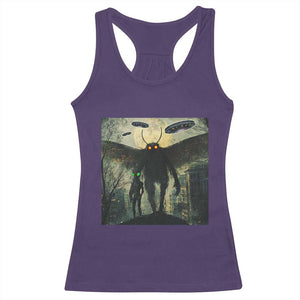 Mothman Aliens Racerback Tank Top Funny Cryptid Alien UFO TS10 Purple Print Your Wear
