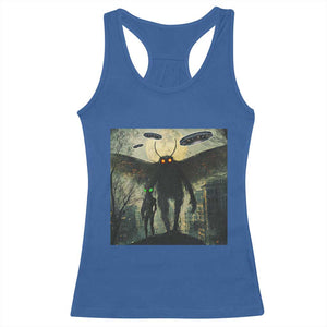 Mothman Aliens Racerback Tank Top Funny Cryptid Alien UFO TS10 Royal Blue Print Your Wear
