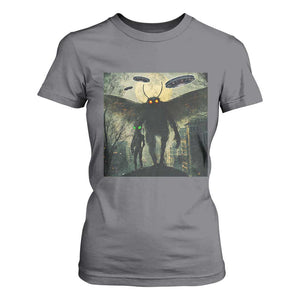 Mothman Aliens T Shirt For Women Funny Cryptid Alien UFO TS10 Charcoal Print Your Wear