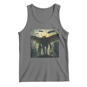 Mothman Aliens Tank Top Funny Cryptid Alien UFO TS10 Black Heather Print Your Wear
