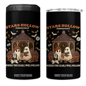 Halloween Stars Hollow 4 in 1 Can Cooler Tumbler Retro Book Lover Cute Ghost Fall Pumpkin TS10 One Size: 16 oz Black Print Your Wear
