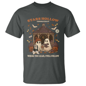 Halloween Stars Hollow T Shirt Retro Book Lover Cute Ghost Fall Pumpkin TS10 Dark Heather Print Your Wear