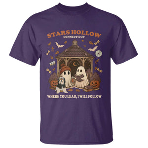 Halloween Stars Hollow T Shirt Retro Book Lover Cute Ghost Fall Pumpkin TS10 Purple Print Your Wear