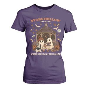 Halloween Stars Hollow T Shirt For Women Retro Book Lover Cute Ghost Fall Pumpkin TS10 Purple Print Your Wear