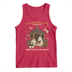 Halloween Stars Hollow Tank Top Retro Book Lover Cute Ghost Fall Pumpkin TS10 Red Print Your Wear