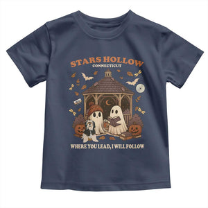 Halloween Stars Hollow Toddler T Shirt Retro Book Lover Cute Ghost Fall Pumpkin TS10 Navy Print Your Wear