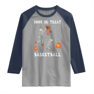 Halloween Skeleton Basketball Raglan Shirt Funny Basketballer Sports Player TS10 Sport Gray Navy Print Your Wear