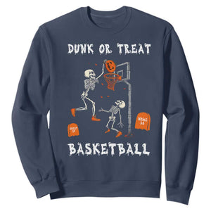 Halloween Skeleton Basketball Sweatshirt Funny Basketballer Sports Player TS10 Navy Print Your Wear